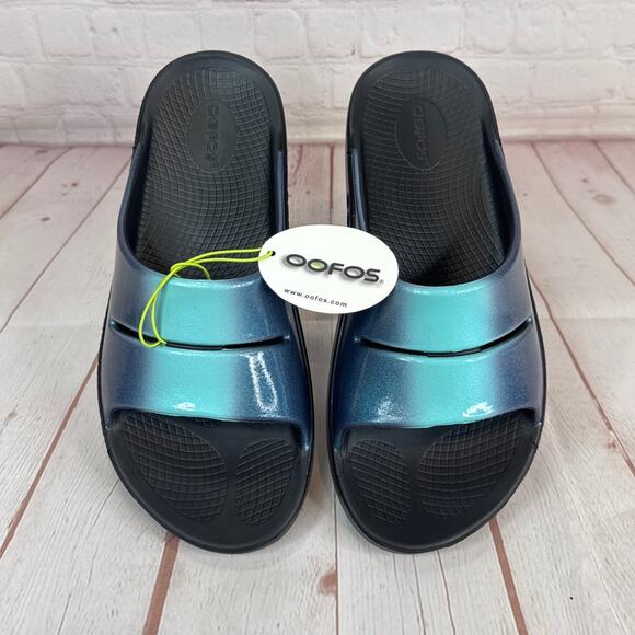 Oofos Ooah Luxe Atlantis Slides Sandals Mens Size 9/Women’s Size 11 - Picture 7 of 10